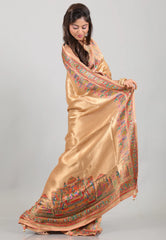 Golden Kani Silk Saree With Blouse Piece - Adi Akshoy & Co.