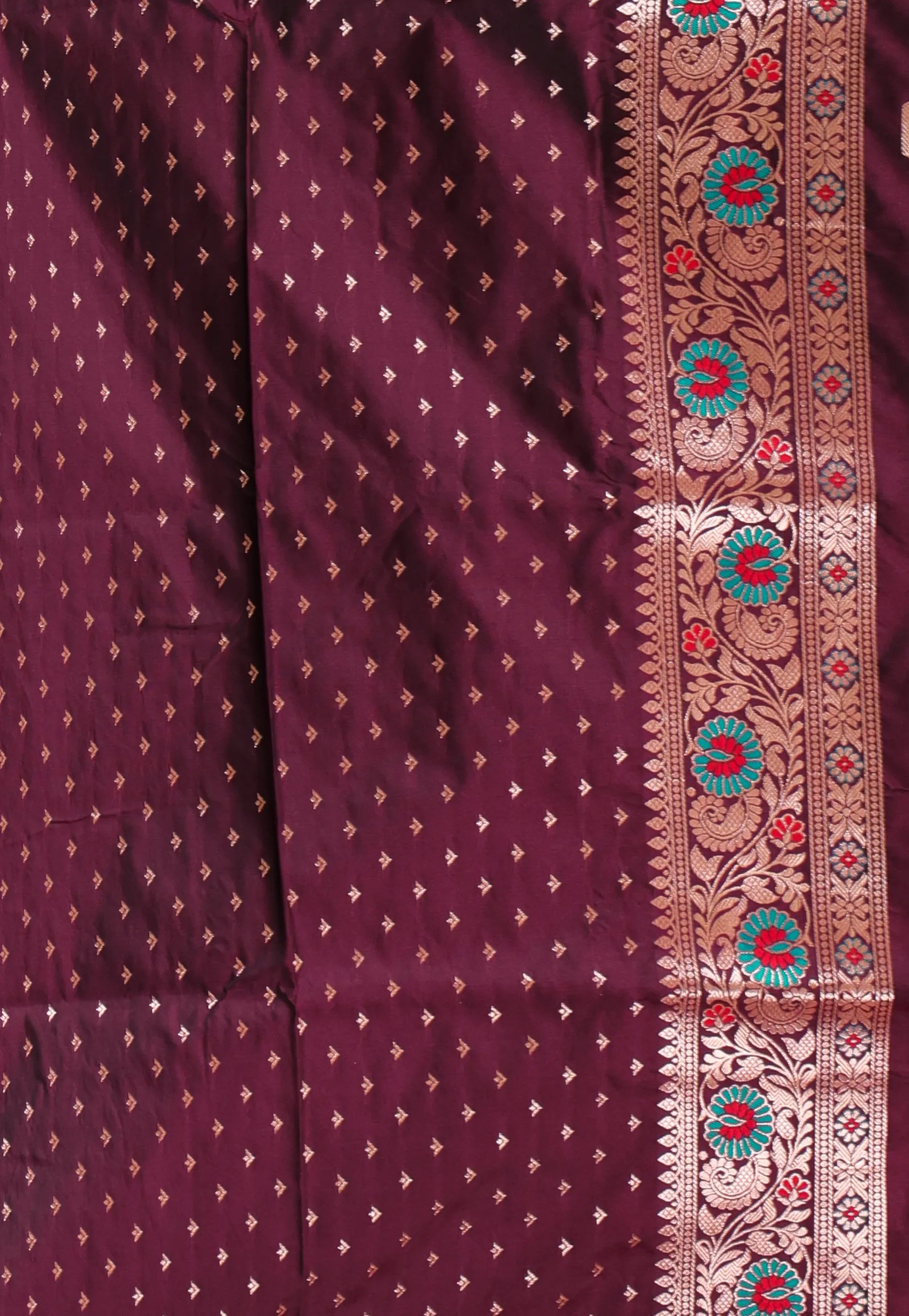 Maroon Baluchari Silk Saree with Blouse Piece - Adi Akshoy & Co.