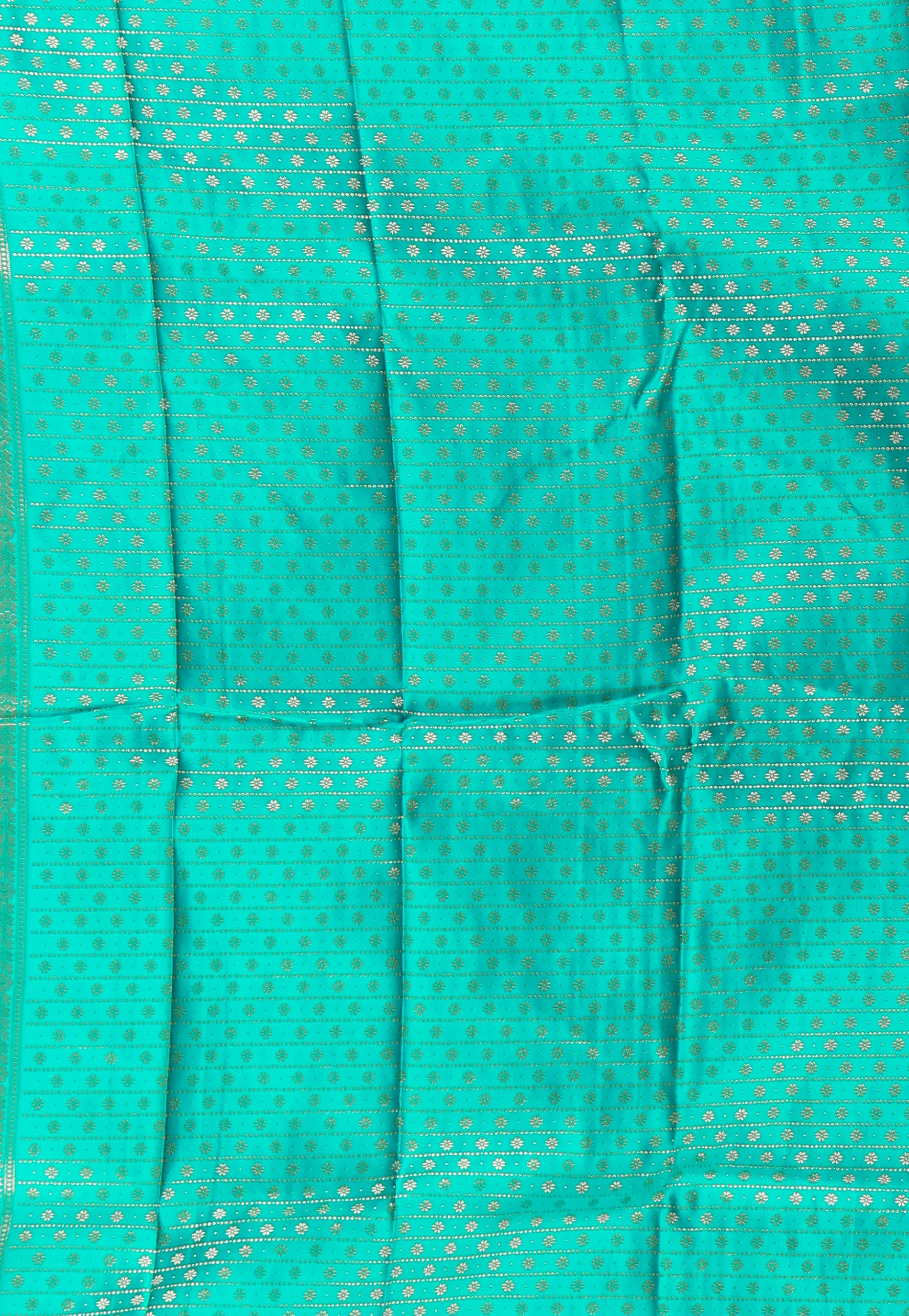 Rama Green Mashru Silk Saree with Blouse Piece - Adi Akshoy & Co.