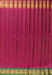 Yellow with Magenta & Green Border Pure Gadwal Silk Saree With Blouse Piece - Adi Akshoy & Co.