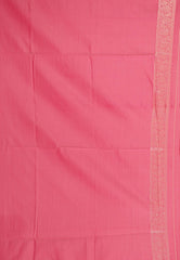 Off White with Pink Border Mashru Silk Saree with Blouse Piece - Adi Akshoy & Co.