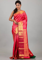 Rani Pure Kanjivaram Silk Saree With Blouse Piece - Adi Akshoy & Co.