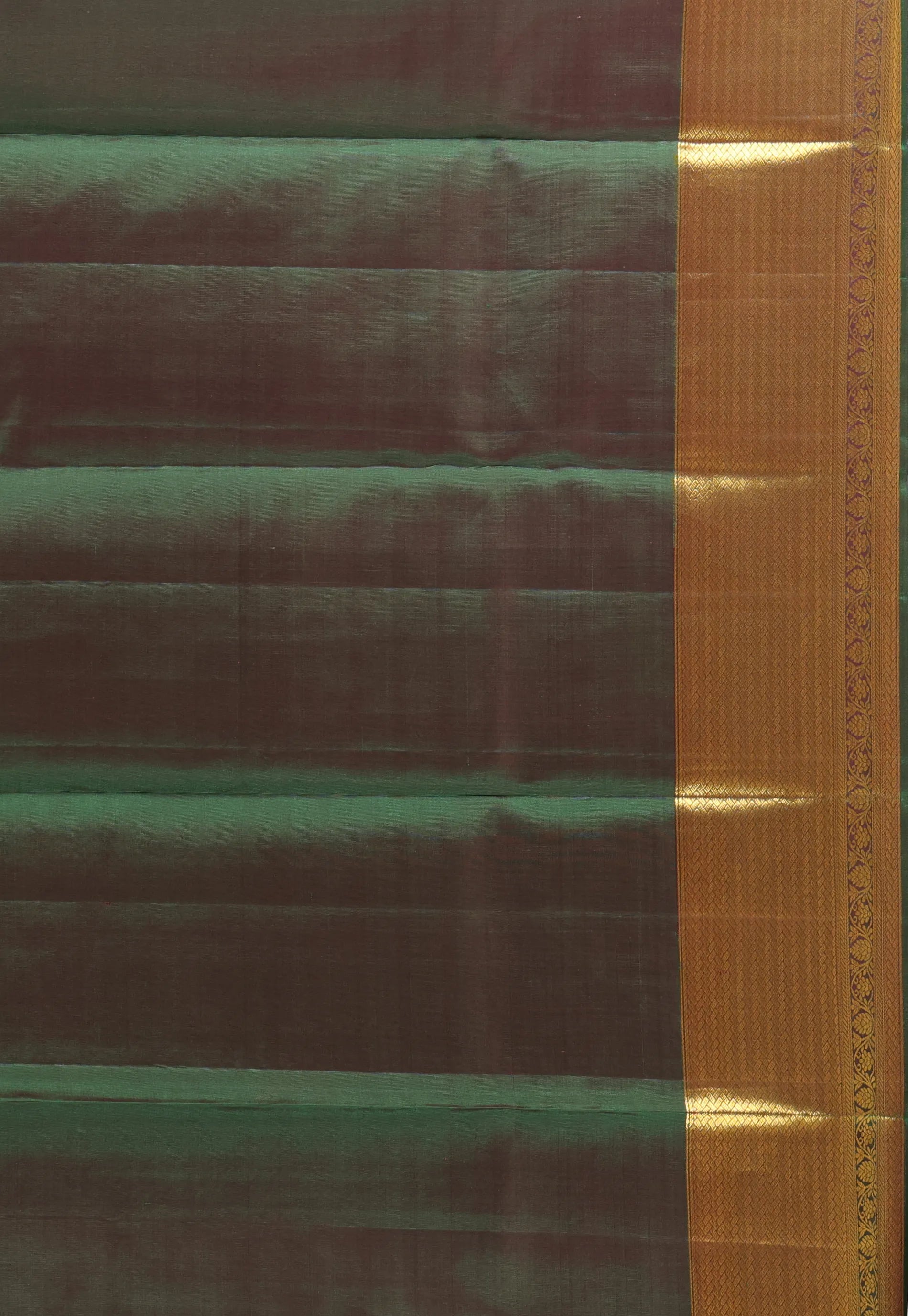 Red with Golden Rama Green Pure Kanjivaram Silk Saree With Blouse Piece - Adi Akshoy & Co.