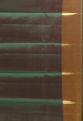 Red with Golden Rama Green Pure Kanjivaram Silk Saree With Blouse Piece - Adi Akshoy & Co.