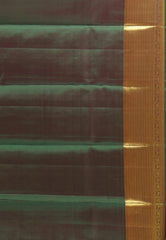 Red with Golden Rama Green Pure Kanjivaram Silk Saree With Blouse Piece - Adi Akshoy & Co.