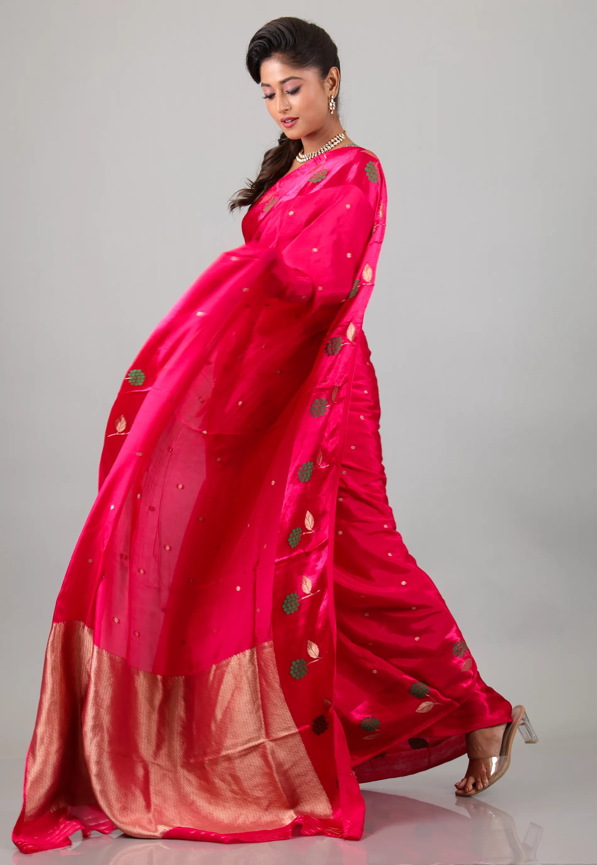 Rani Mashru Silk Saree with Blouse Piece - Adi Akshoy & Co.