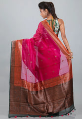 Rani Pure Kora Silk Saree With Blouse Piece - Adi Akshoy & Co.