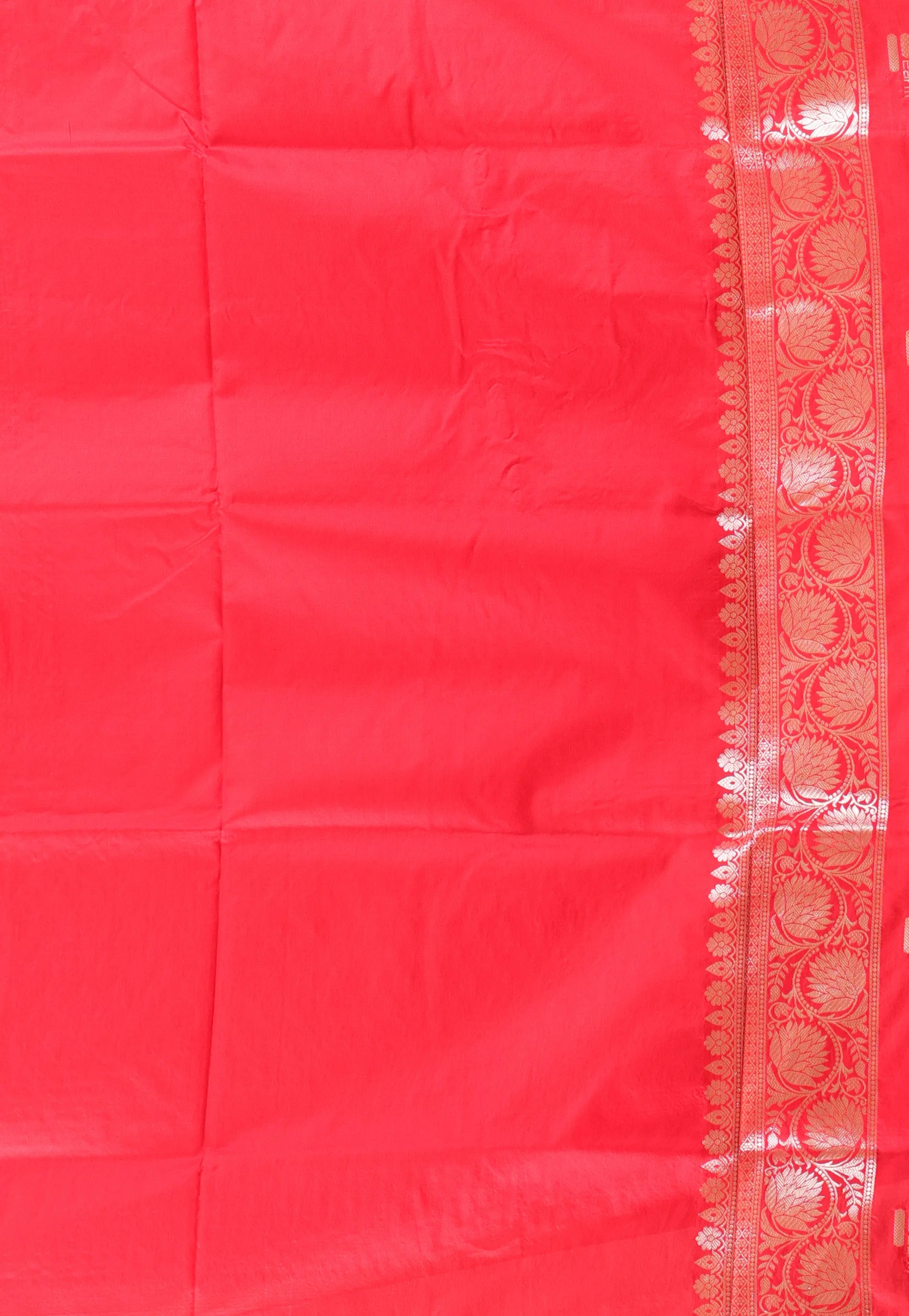 Off White with Red Border Katan Silk Saree With Blouse Piece - Adi Akshoy & Co.