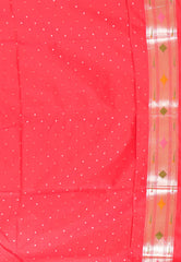 Off White with Red Border Katan Silk Saree With Blouse Piece - Adi Akshoy & Co.