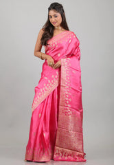 Rani Pink Mashru Silk Saree with Blouse Piece - Adi Akshoy & Co.