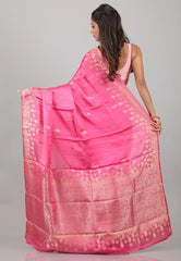 Rani Pink Mashru Silk Saree with Blouse Piece - Adi Akshoy & Co.