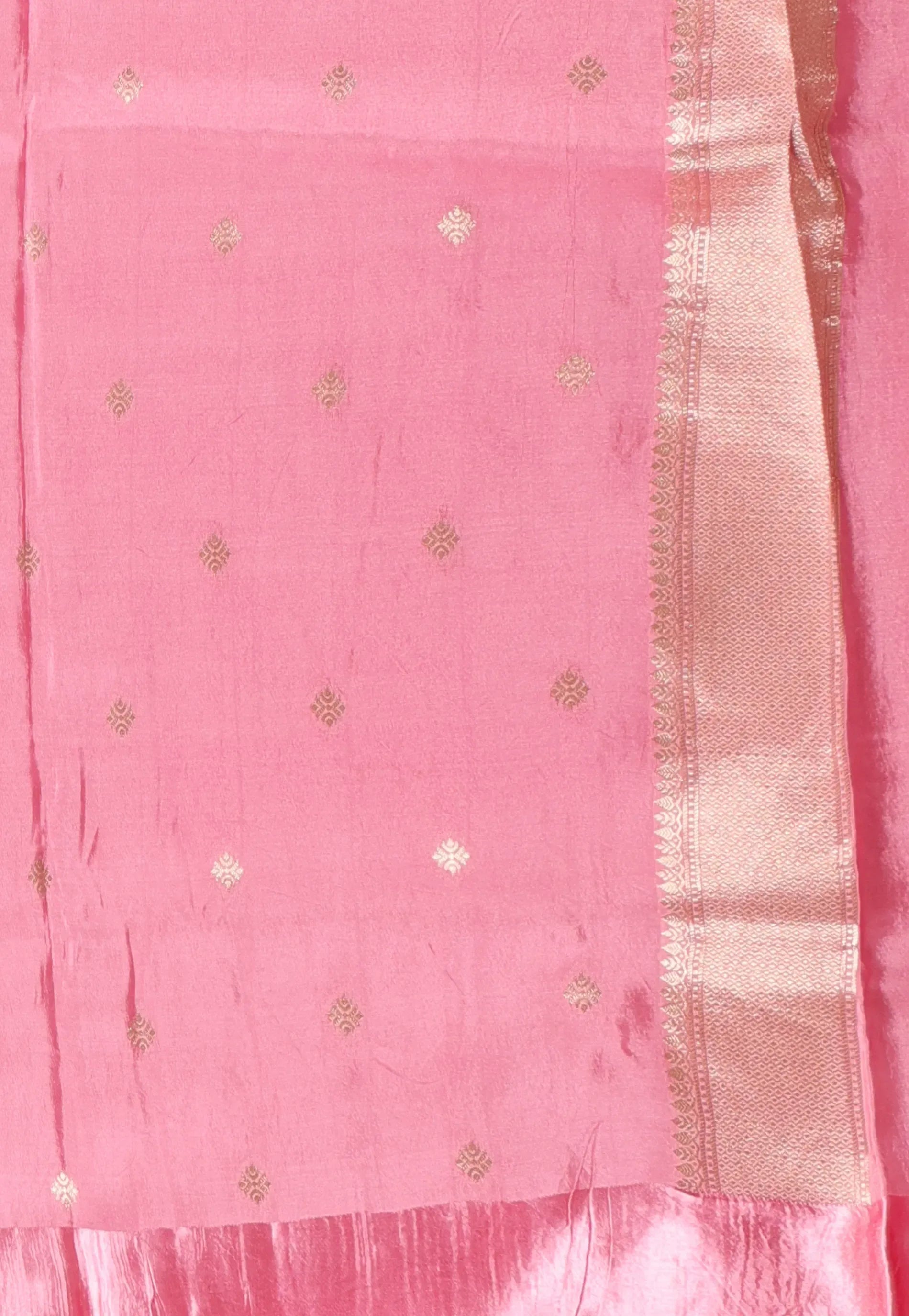 Baby Pink Mashru Silk Saree with Blouse Piece - Adi Akshoy & Co.