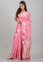Pink Mashru Silk Saree with Blouse Piece - Adi Akshoy & Co.