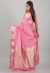 Pink Mashru Silk Saree with Blouse Piece - Adi Akshoy & Co.