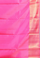 Yellow with Rani Border Pure Kanjivaram Silk Saree With Blouse Piece - Adi Akshoy & Co.