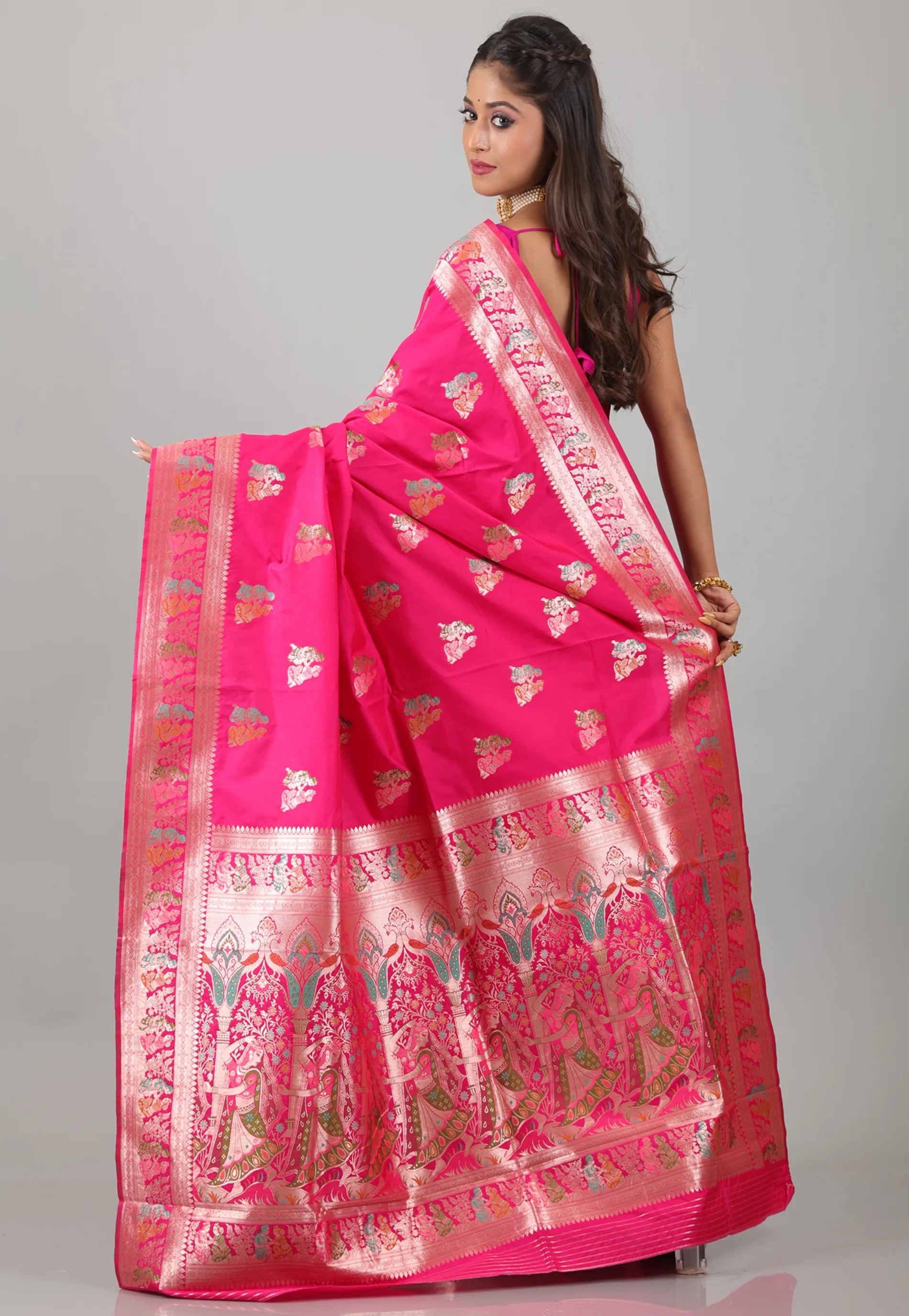 Rani Baluchari Silk Saree with Blouse Piece - Adi Akshoy & Co.