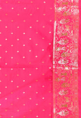 Off White with Rani Border Baluchari Silk Saree with Blouse Piece - Adi Akshoy & Co.