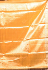 Golden Brocade Tissue Kanjivaram Pure Silk Saree With Blouse Piece - Adi Akshoy & Co.
