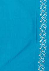 Feroza Blue Katan Silk Saree With Blouse Piece - Adi Akshoy & Co.