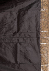 Black with Minakari Buti Katan Pure Silk Saree With Blouse Piece - Adi Akshoy & Co.