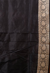 Bottle Green with Black Border Katan Pure Silk Saree With Blouse Piece - Adi Akshoy & Co.