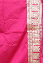 Rama Green Borderless Kanjivaram Silk Saree With Blouse Piece - Adi Akshoy & Co.