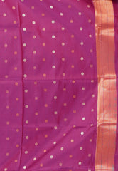 Purple Katan Silk Saree With Blouse Piece - Adi Akshoy & Co.