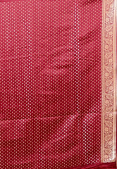 Maroon Wedding Banarasi Silk Saree with Blouse Piece - Adi Akshoy & Co.