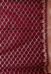 Magenta Katan Silk Saree With Blouse Piece - Adi Akshoy & Co.