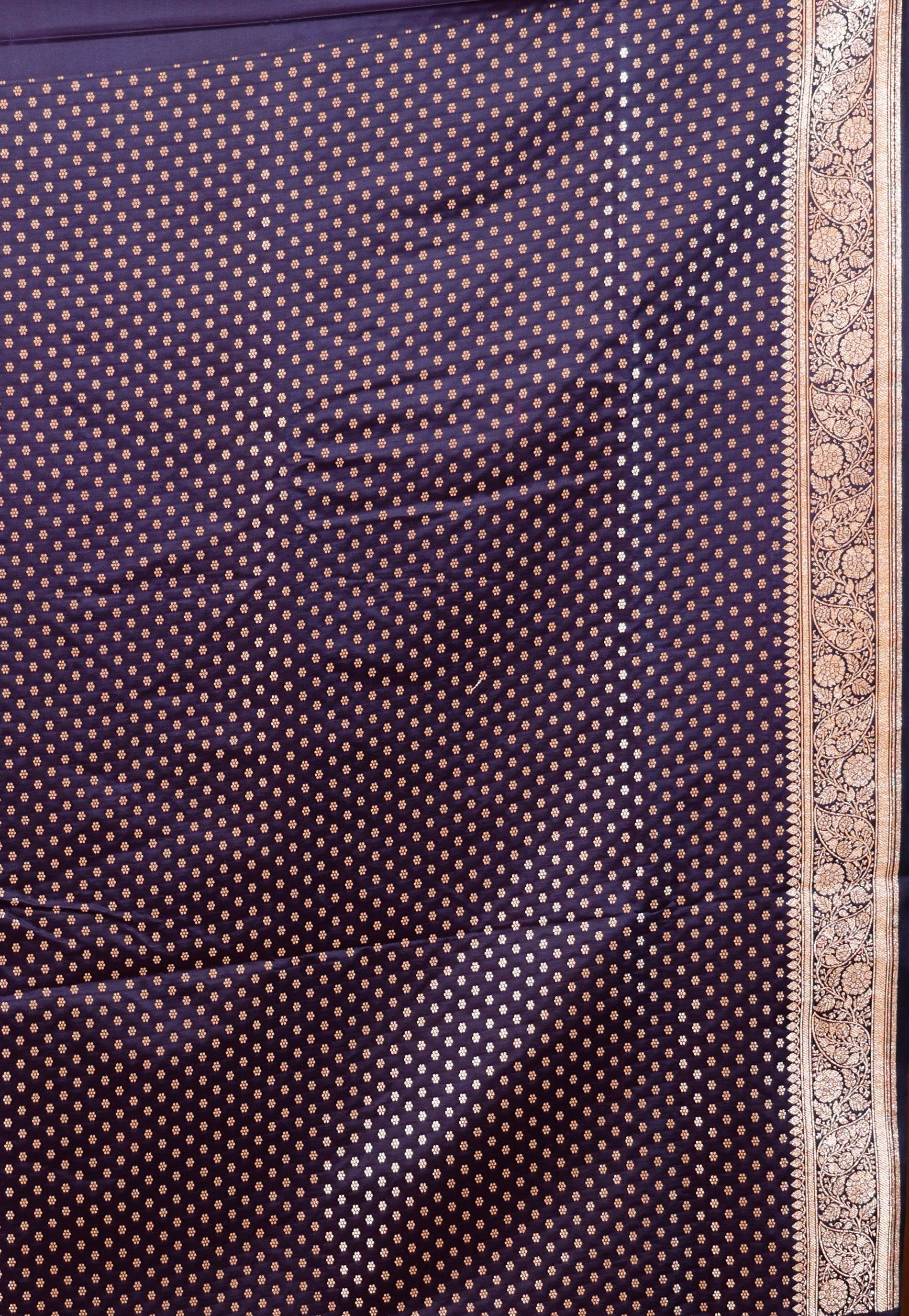 Purple Wedding Banarasi Silk Saree with Blouse Piece - Adi Akshoy & Co.