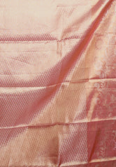 Peach Tissue Kanjivaram Pure Silk Saree With Blouse Piece - Adi Akshoy & Co.