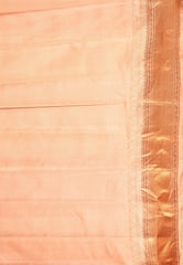 Cross Pink with Beige Border Pure Silk Gadwal Saree With Blouse Piece - Adi Akshoy & Co.