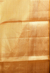Golden Brocade Tissue Kanjivaram Pure Silk Saree With Blouse Piece - Adi Akshoy & Co.