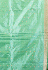Sea Green Katan Pure Silk Saree With Blouse Piece - Adi Akshoy & Co.