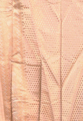 Beige Brocade Tissue Kanjivaram Silk Saree With Blouse Piece - Adi Akshoy & Co.