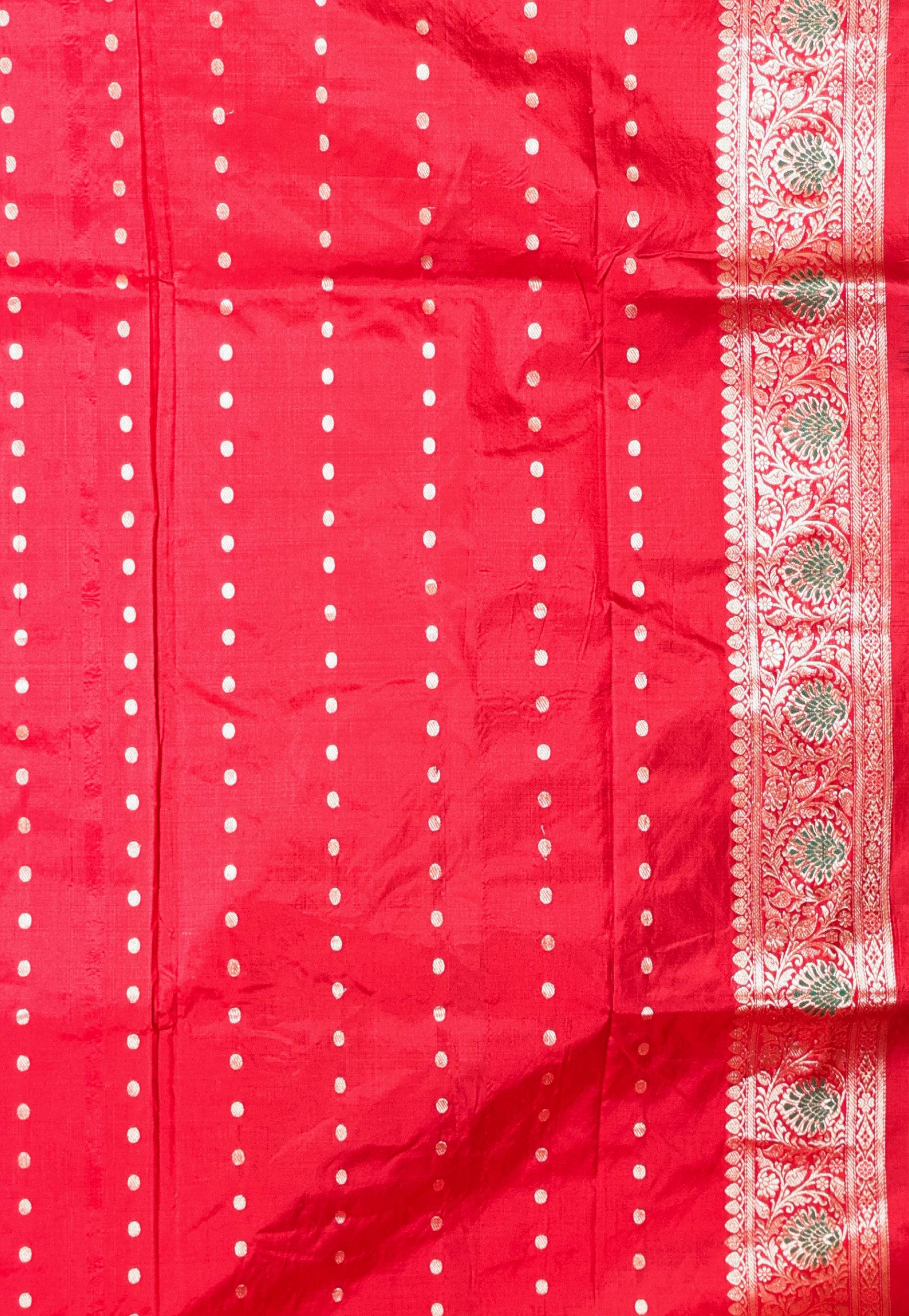 Black Minakari with Red Border Katan Pure Silk Saree With Blouse Piece - Adi Akshoy & Co.