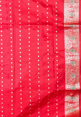 Black Minakari with Red Border Katan Pure Silk Saree With Blouse Piece - Adi Akshoy & Co.