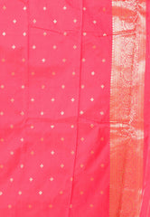 Rani Pink Katan Silk Saree With Blouse Piece - Adi Akshoy & Co.