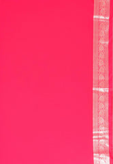 Dual shades of Purple and Blue with Rani Pink Border Kanjivaram Silk Saree With Blouse Piece - Adi Akshoy & Co.