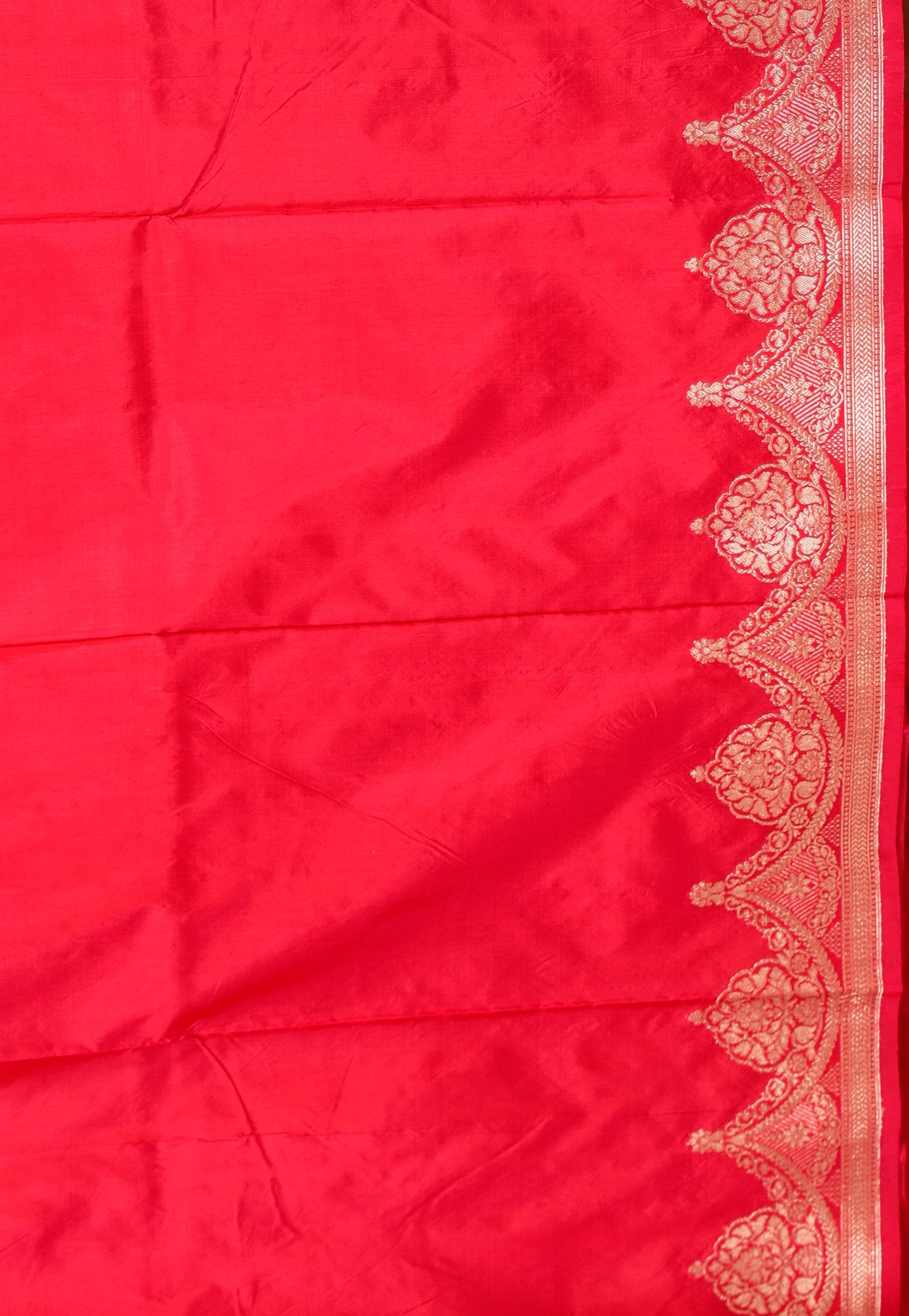 Rani Pink Katan Silk Saree With Blouse Piece - Adi Akshoy & Co.