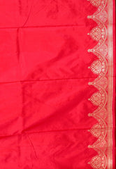 Rani Pink Katan Silk Saree With Blouse Piece - Adi Akshoy & Co.