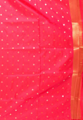 Rani Pink Katan Silk Saree With Blouse Piece - Adi Akshoy & Co.