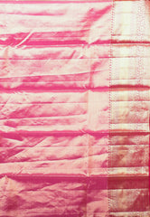 Rani Brocade with Rani Pink Border Tissue Kanjivaram Pure Silk Saree With Blouse Piece - Adi Akshoy & Co.