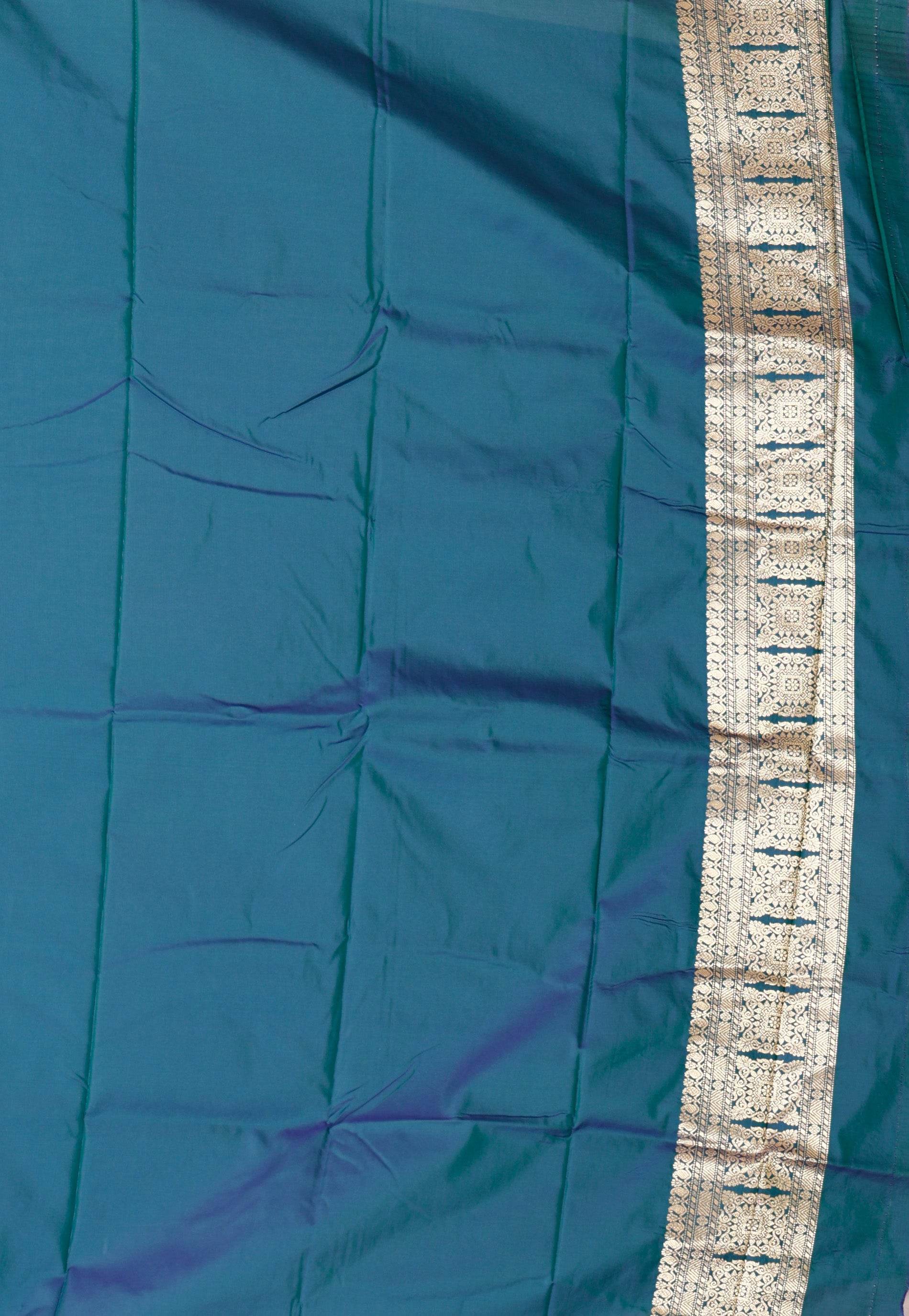 Purple Kanjivaram Silk Saree With Blouse Piece - Adi Akshoy & Co.