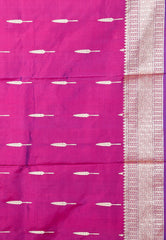 Magenta Katan Pure Silk Saree With Blouse Piece - Adi Akshoy & Co.