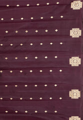 Maroon Gadwal Pure Silk Saree With Blouse Piece - Adi Akshoy & Co.