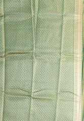 Orange with Green Border Tissue Kanjivaram Silk Saree With Blouse Piece - Adi Akshoy & Co.