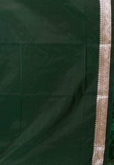 Bottle Green Katan Silk Saree With Blouse Piece - Adi Akshoy & Co.
