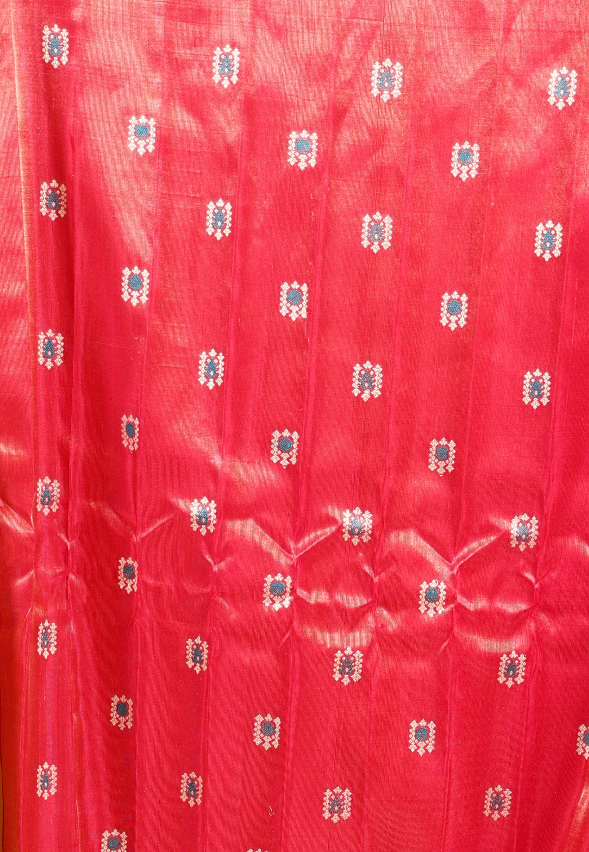 Lemon Yellow with Rani Border Gadwal Pure Silk Saree With Blouse Piece - Adi Akshoy & Co.