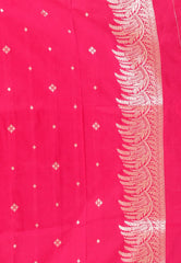 Rani Pink Katan Silk Saree With Blouse Piece - Adi Akshoy & Co.